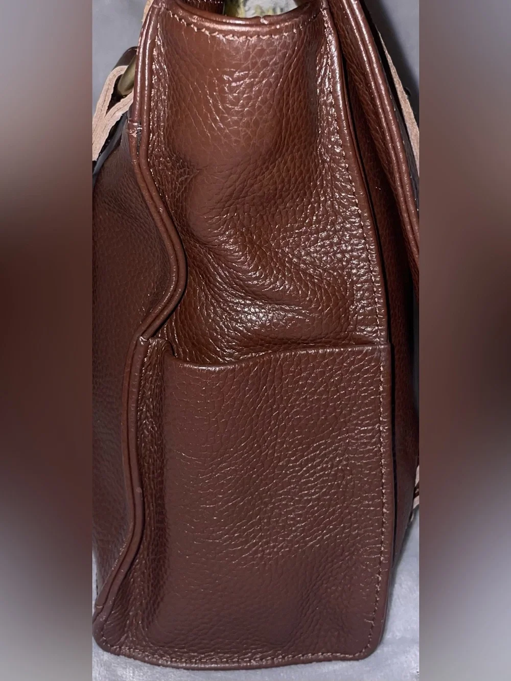 VereVerto NWOT Repetto Brown Pebble Leather Convertible Backpack Messenger Bag
